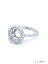 14K White Gold Diamond Round Cut Semi-Mount Engagement Ring (.50 ct)